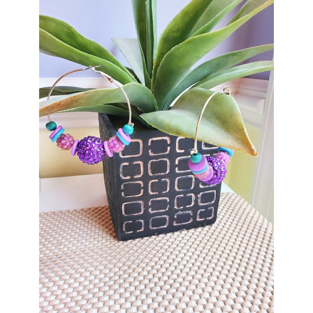 Beaded hoop earrings